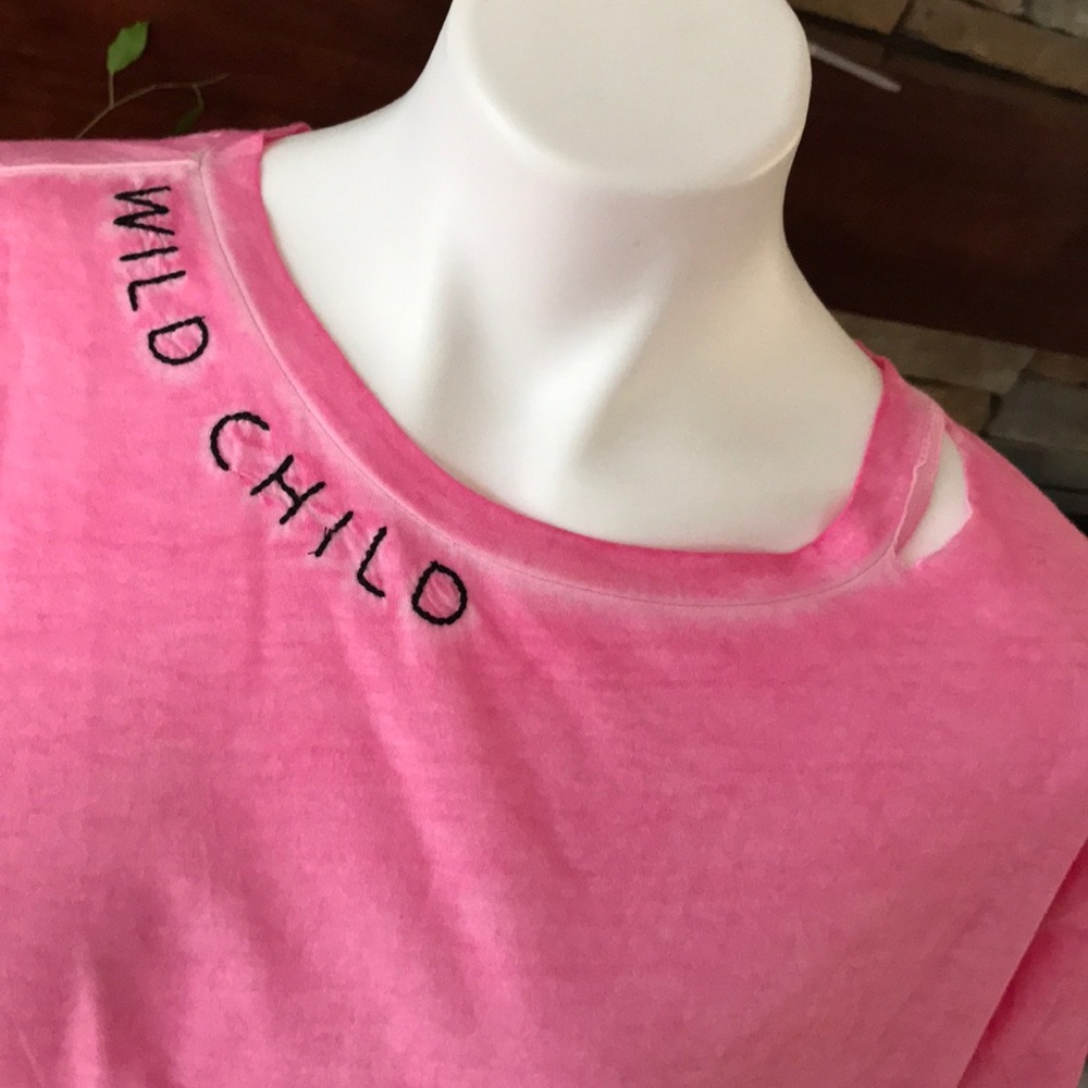 WILD CHILD pink tee NWT